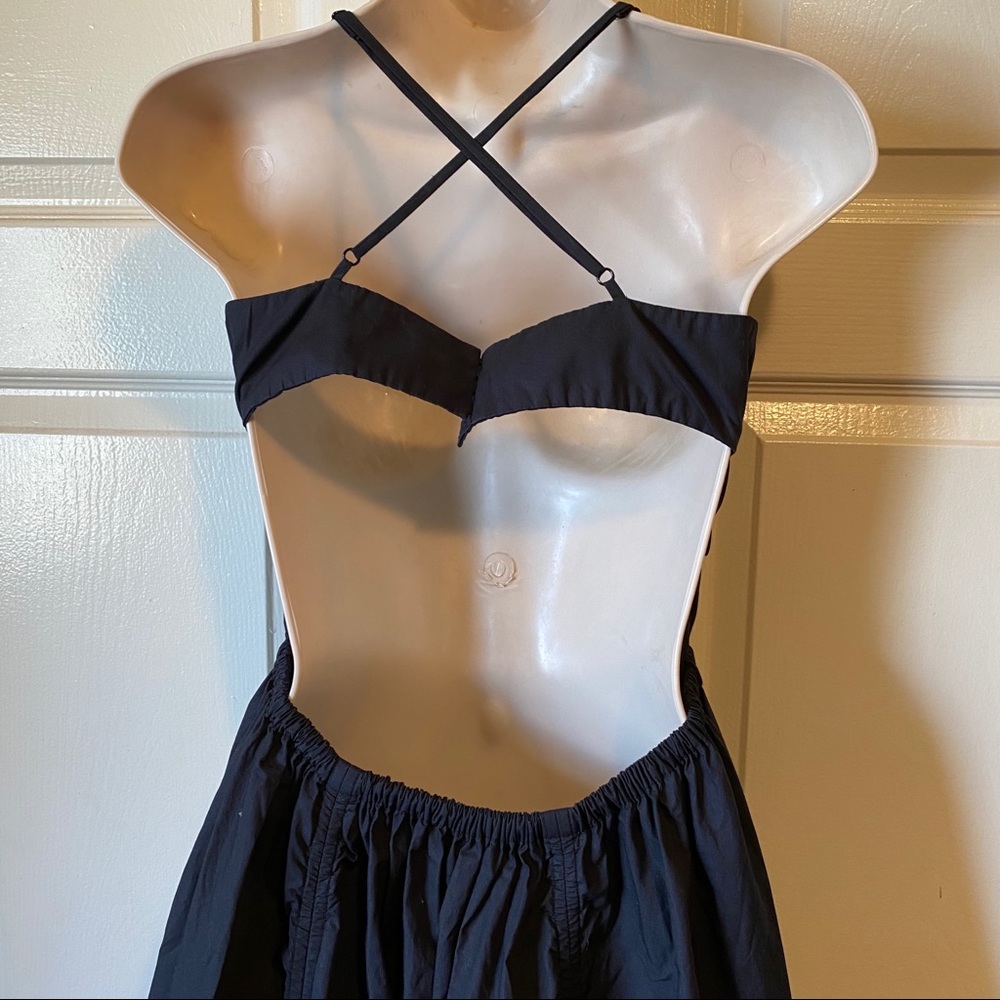 Susana Monaco Navy Blue Maxi Dress with Bubble Hem - Picture 5 of 8